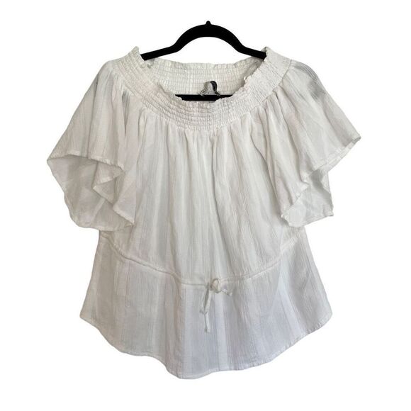 Abercrombie & fitch white gauze tie waist top small - Picture 1 of 8